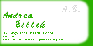 andrea billek business card